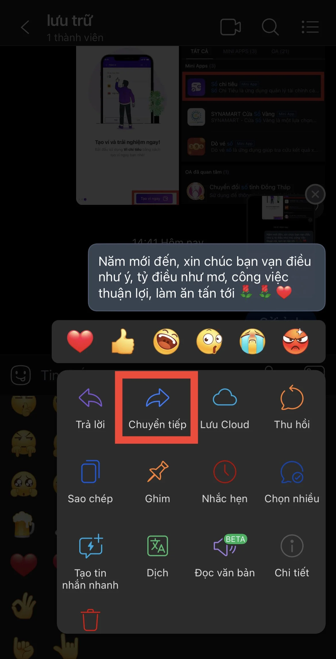 Cách gửi lời chúc Tết hàng loạt cho người thân bằng ứng dụng Zalo