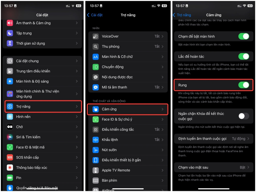 Cách tắt tính năng rung trên iPhone