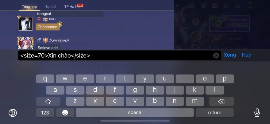 Cách viết chữ siêu to trong Liên Quân