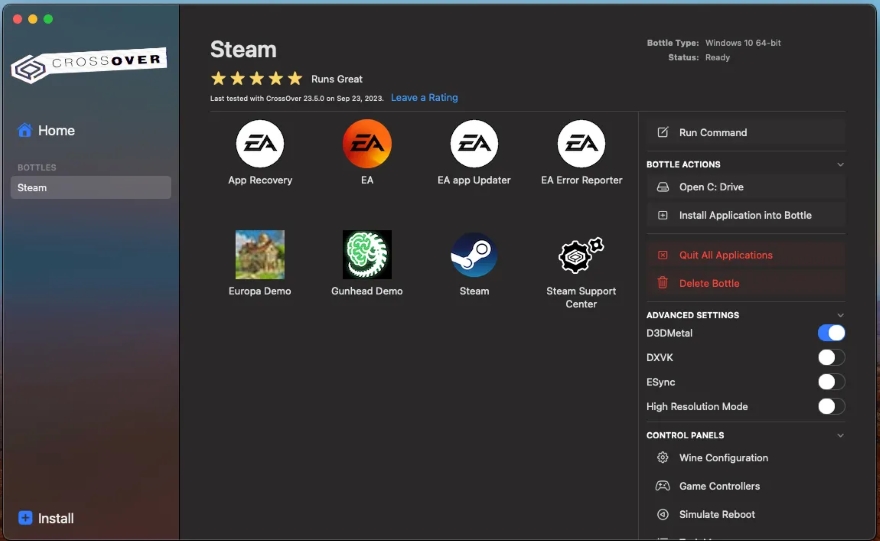 chơi game trên mac với crossover 24
