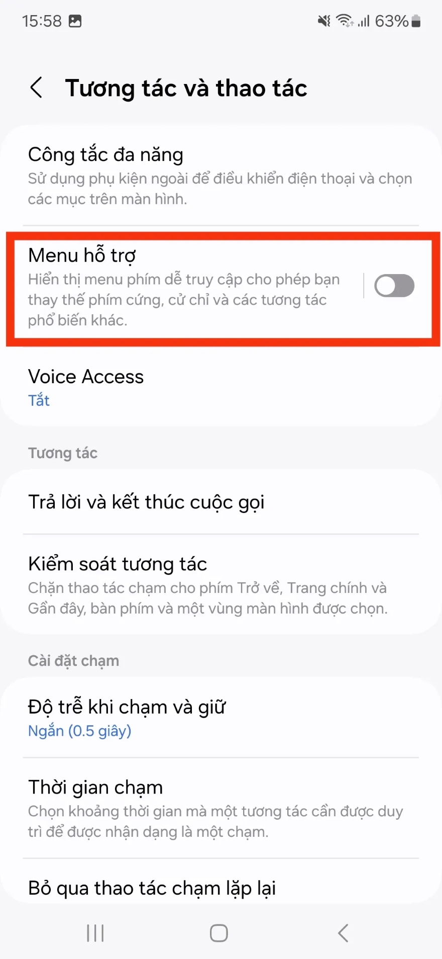 chụp ảnh màn hình trên Galaxy mà không cần nút bấm