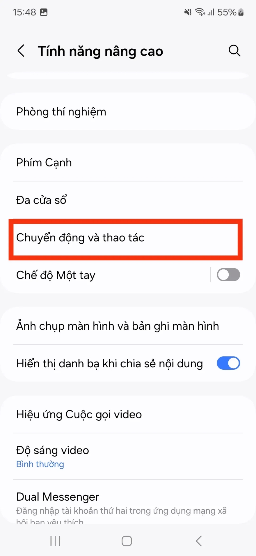 chụp ảnh màn hình trên Galaxy mà không cần nút bấm