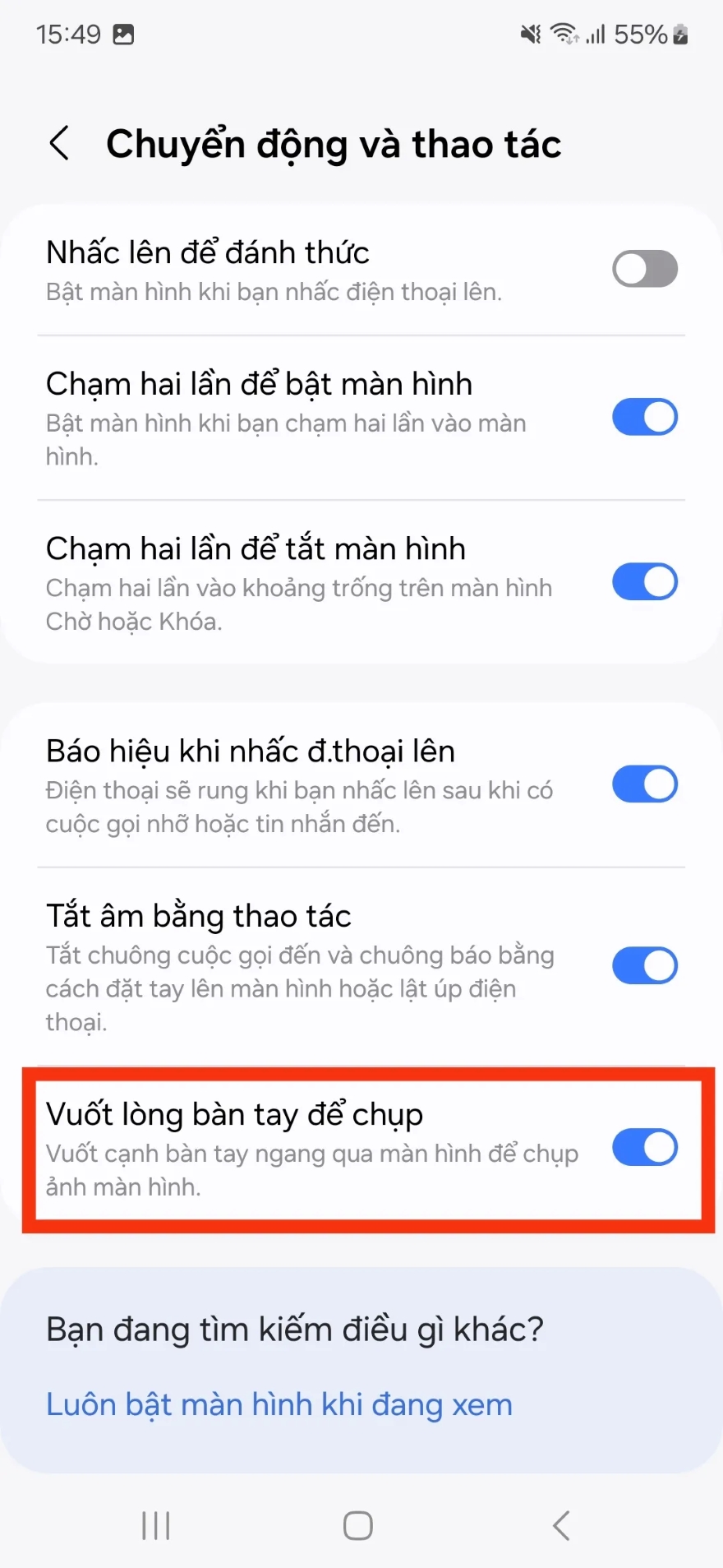 chụp ảnh màn hình trên Galaxy mà không cần nút bấm