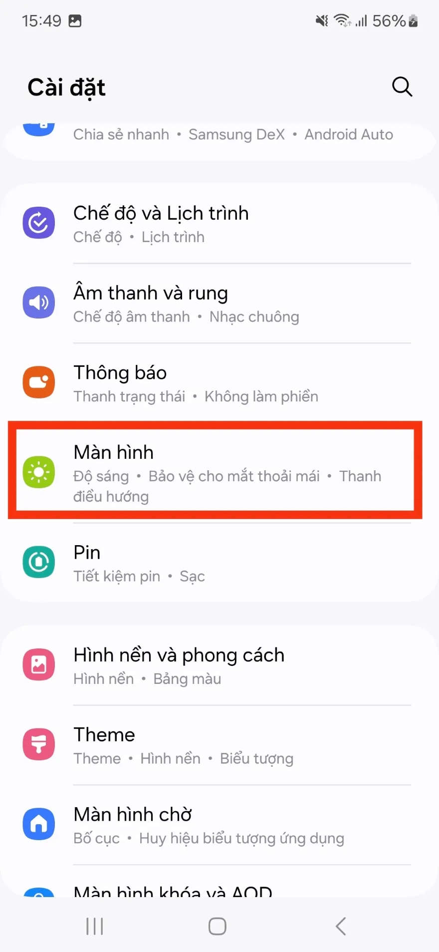 chụp ảnh màn hình trên Galaxy mà không cần nút bấm
