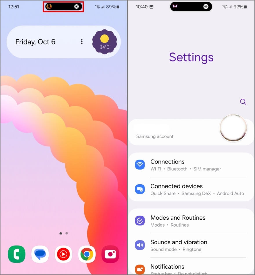 Dynamic Island cho điện thoại Galaxy