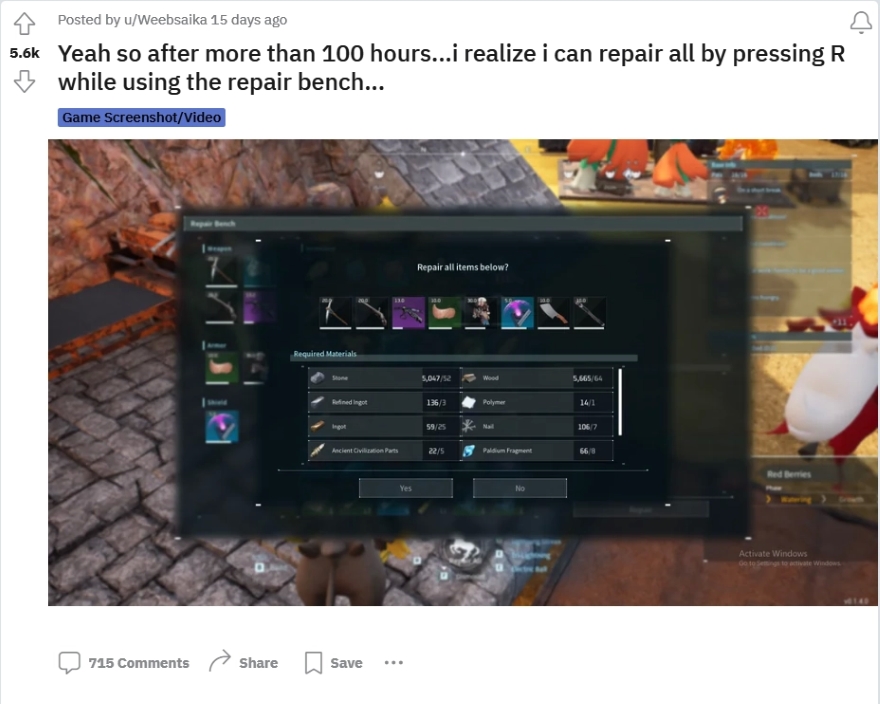 Tính năng hữu ích trong Palworld