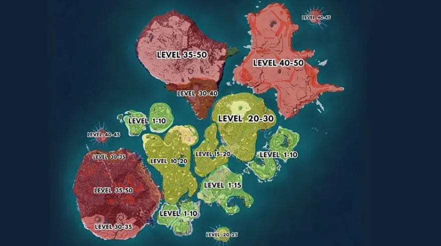 cấp độ khu vực trong Palworld