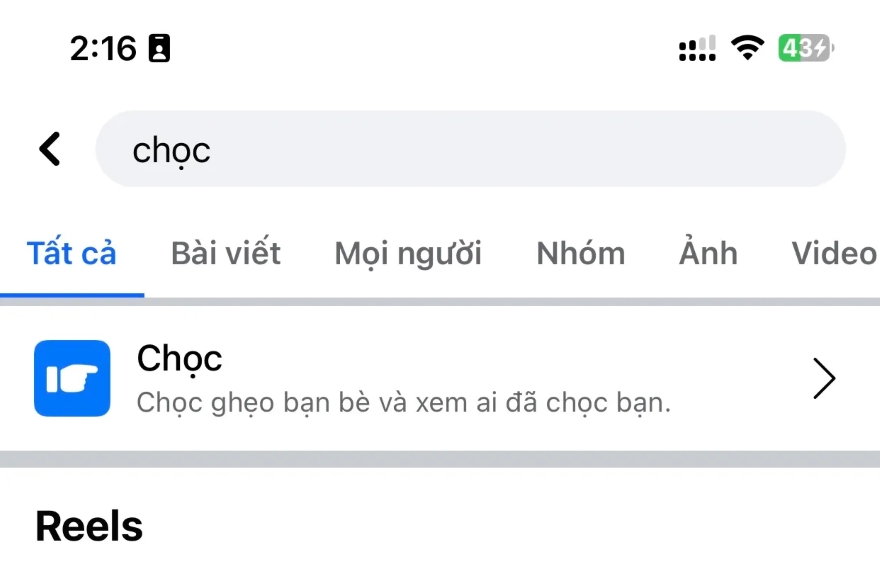 sử dụng tính năng chọc trên Facebook