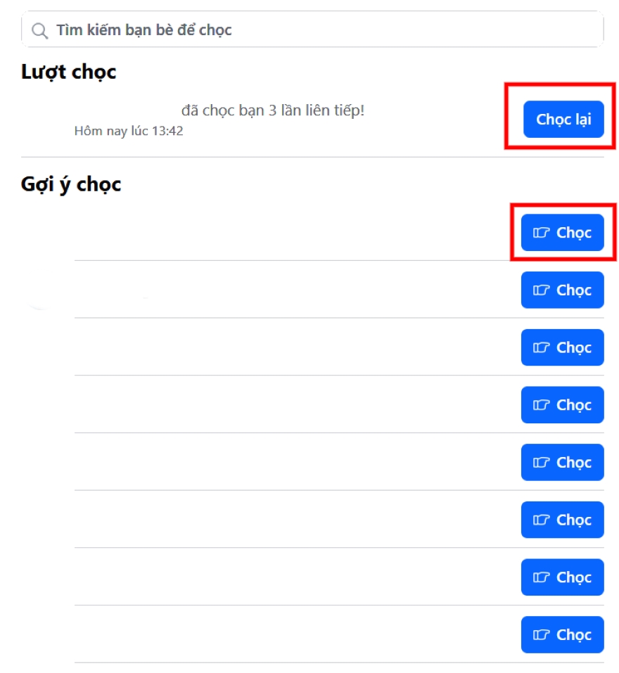 sử dụng tính năng chọc trên Facebook
