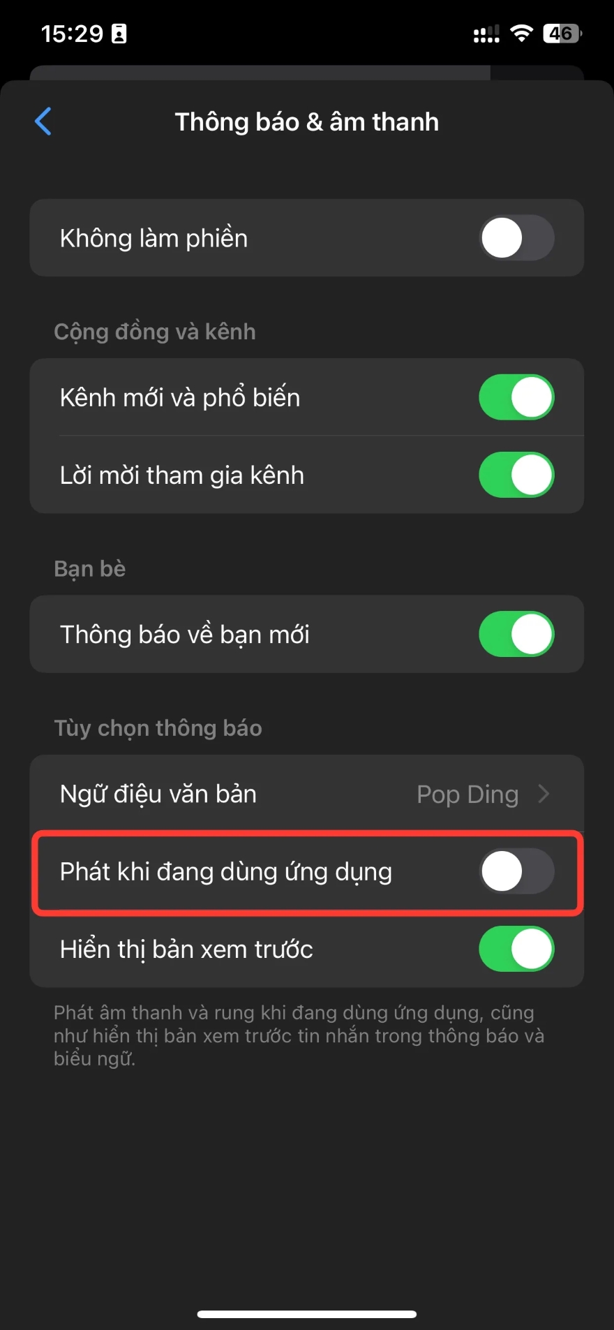 tắt âm thanh facebook trên iphone