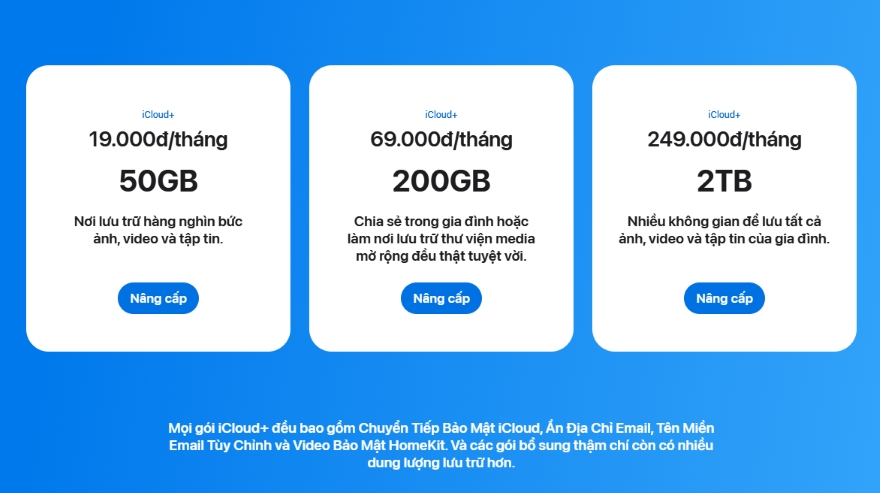 Bộ nhớ iCloud và bộ nhớ iPhone