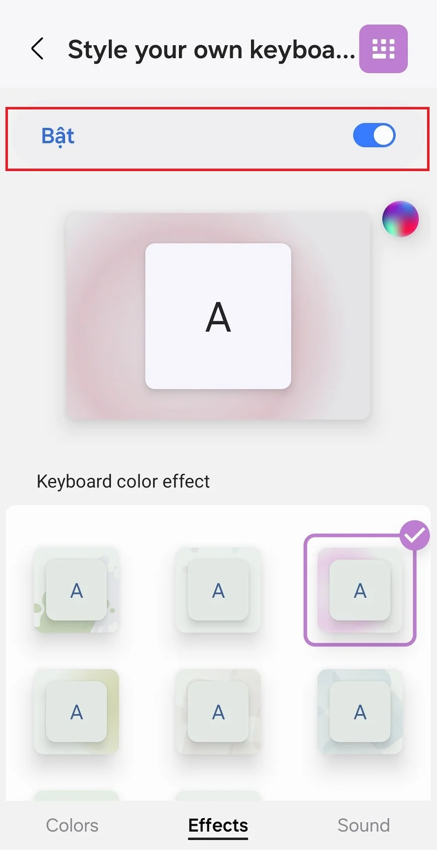 Cách thêm hiệu ứng LED RGB cho bàn phím Samsung