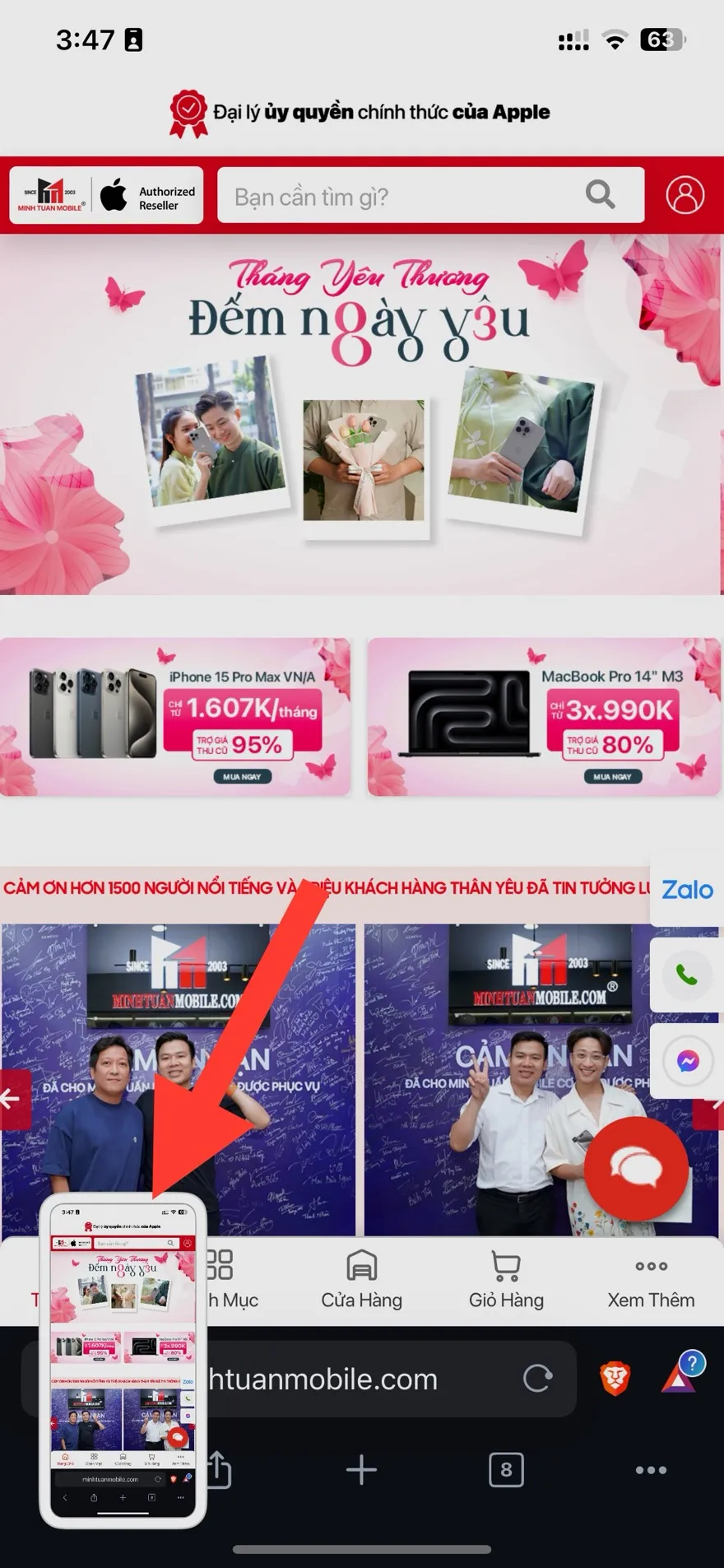 chụp màn hình toàn trang trên iPhone và Mac