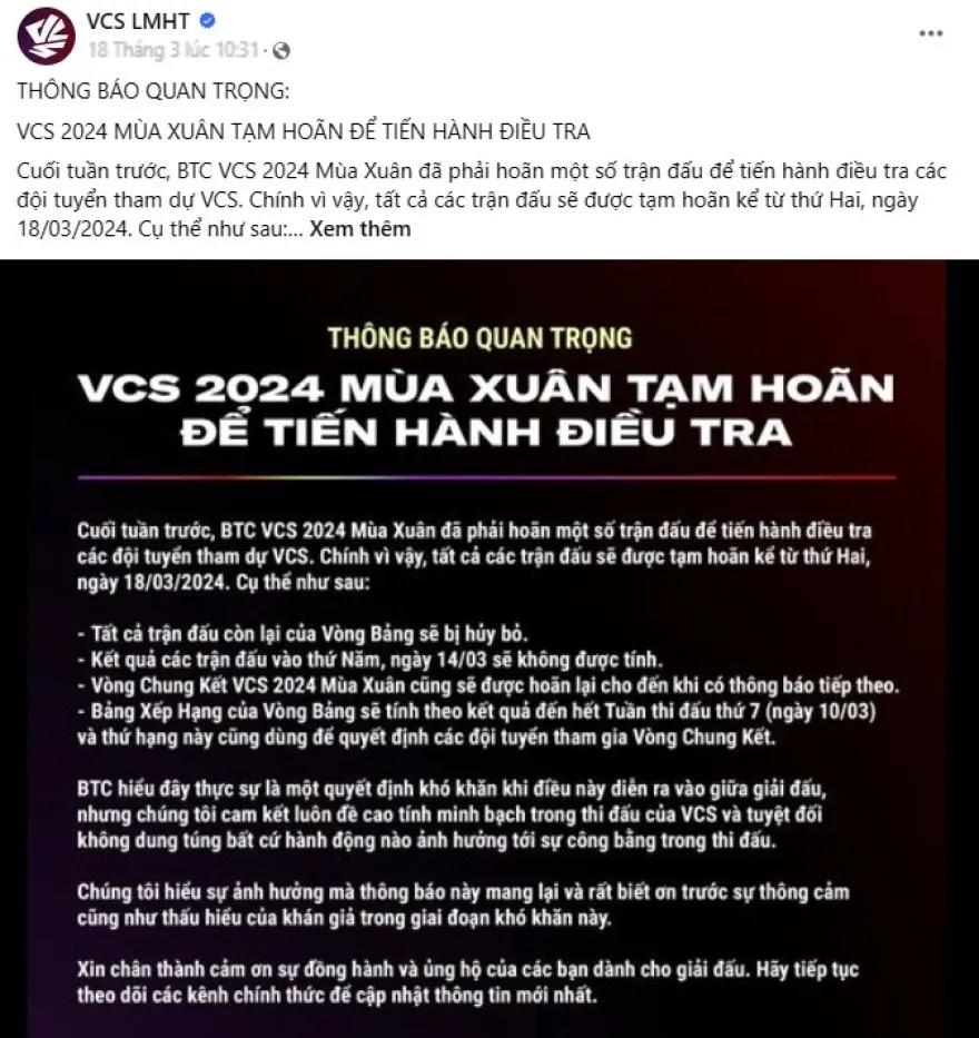 Drama VCS 2024 có kết quả