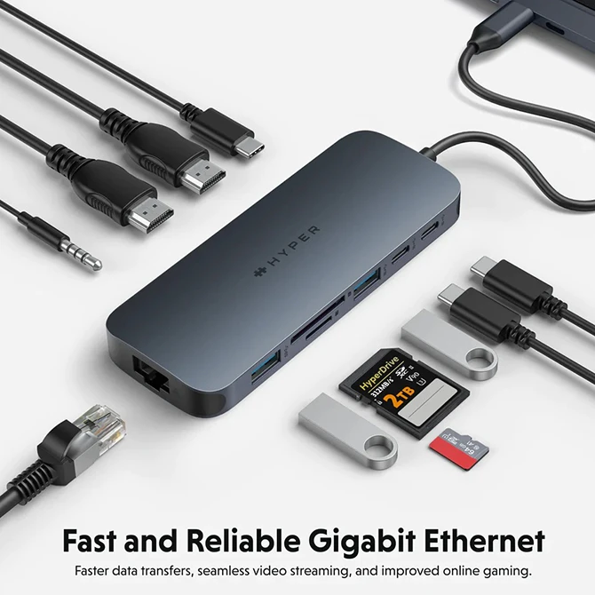 Hub chuyển đổi HyperDrive Next 11 in 1 Port Type-C Dual 4K HDMI HD4006GL