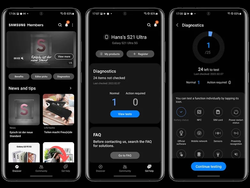 kiểm tra tình trạng pin trên điện thoại Galaxy