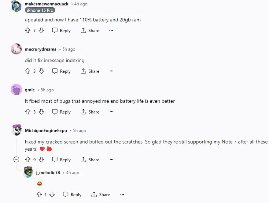 Pin và hiệu suất iOS 17.4.1