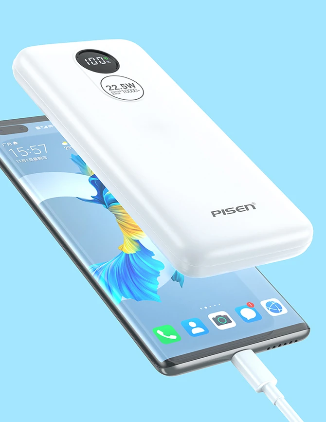 Pin sạc dự phòng Pisen 10.000 mAh 22.5W Power Round