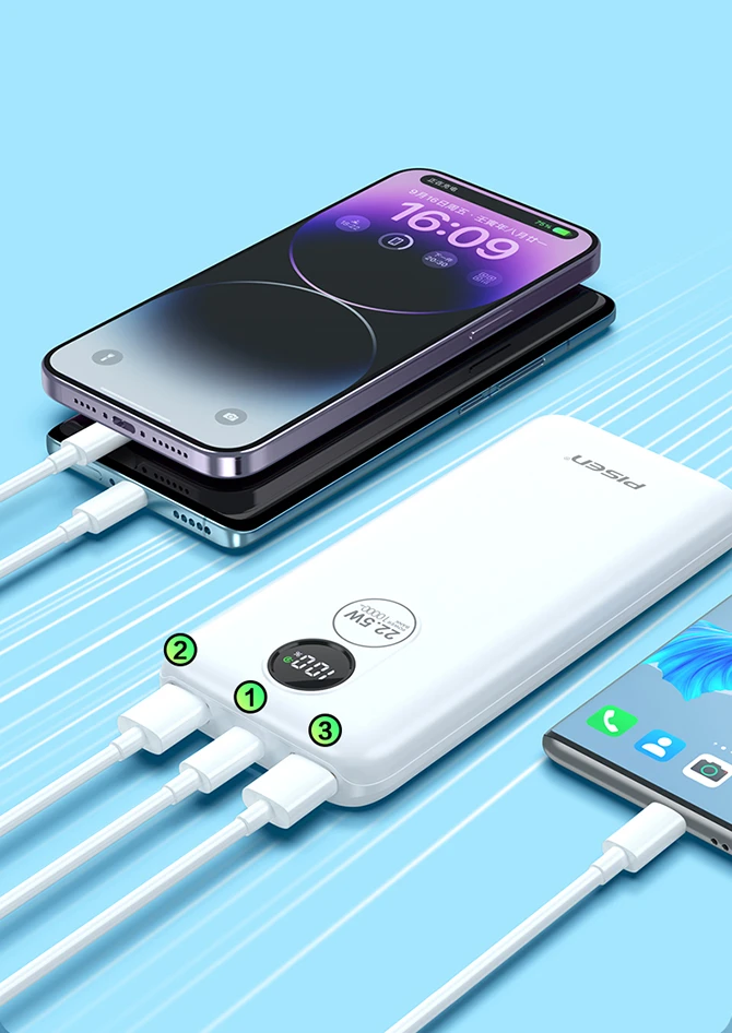 Pin sạc dự phòng Pisen 10.000 mAh 22.5W Power Round