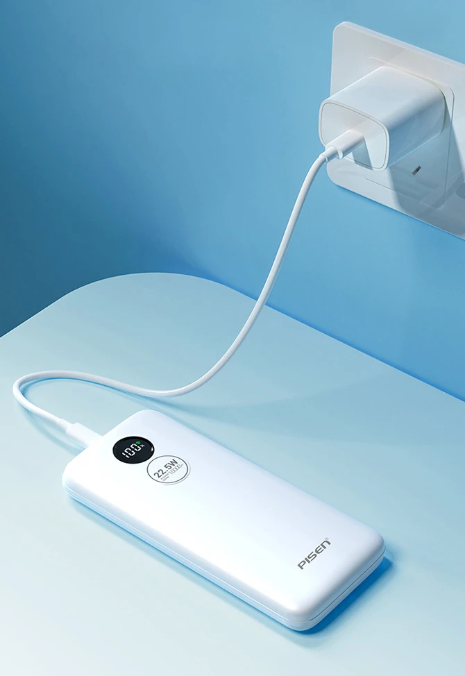 Pin sạc dự phòng Pisen 10.000 mAh 22.5W Power Round
