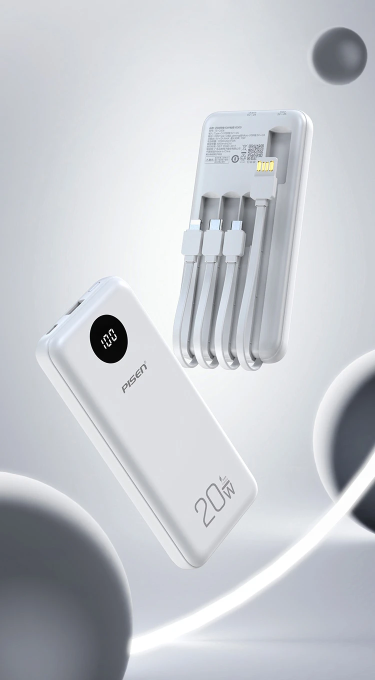 Pin sạc dự phòng Pisen 10.000 mAh 20W PowerFo Library