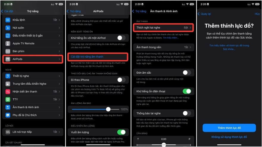 sử dụng AirPods Pro 2 như một thiết bị trợ thính