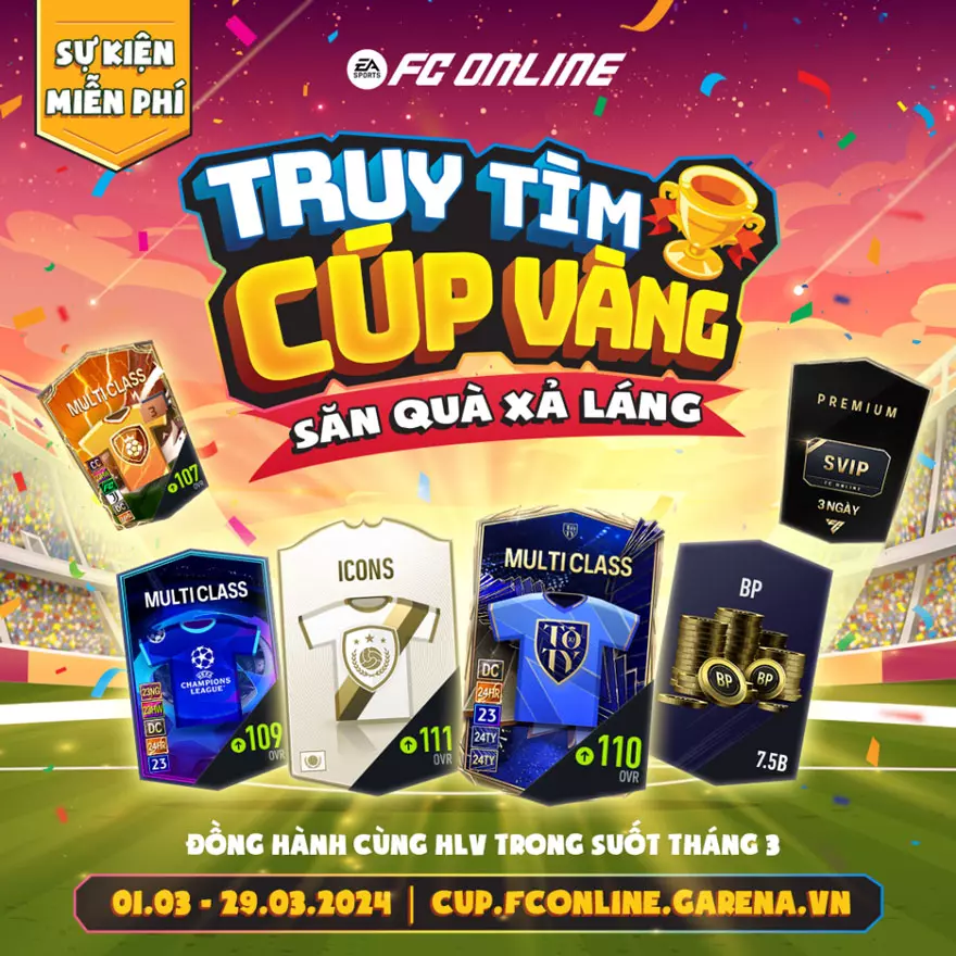Cách tham gia sự kiện Truy Tìm Cúp Vàng FIFA Online 4