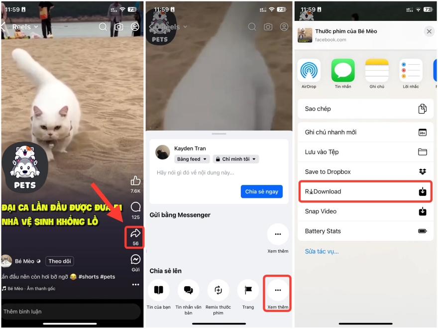 tải video từ các nền tảng MXH trên iPhone