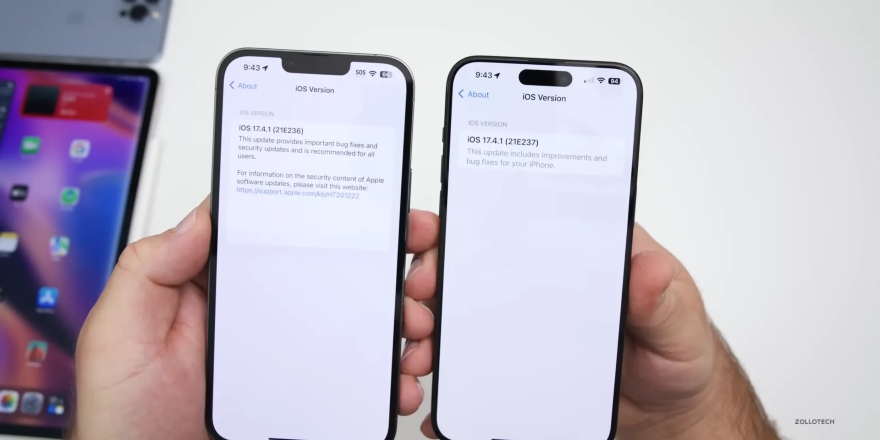 thời lượng pin và hiệu năng trên bản iOS 17.4.1 mới