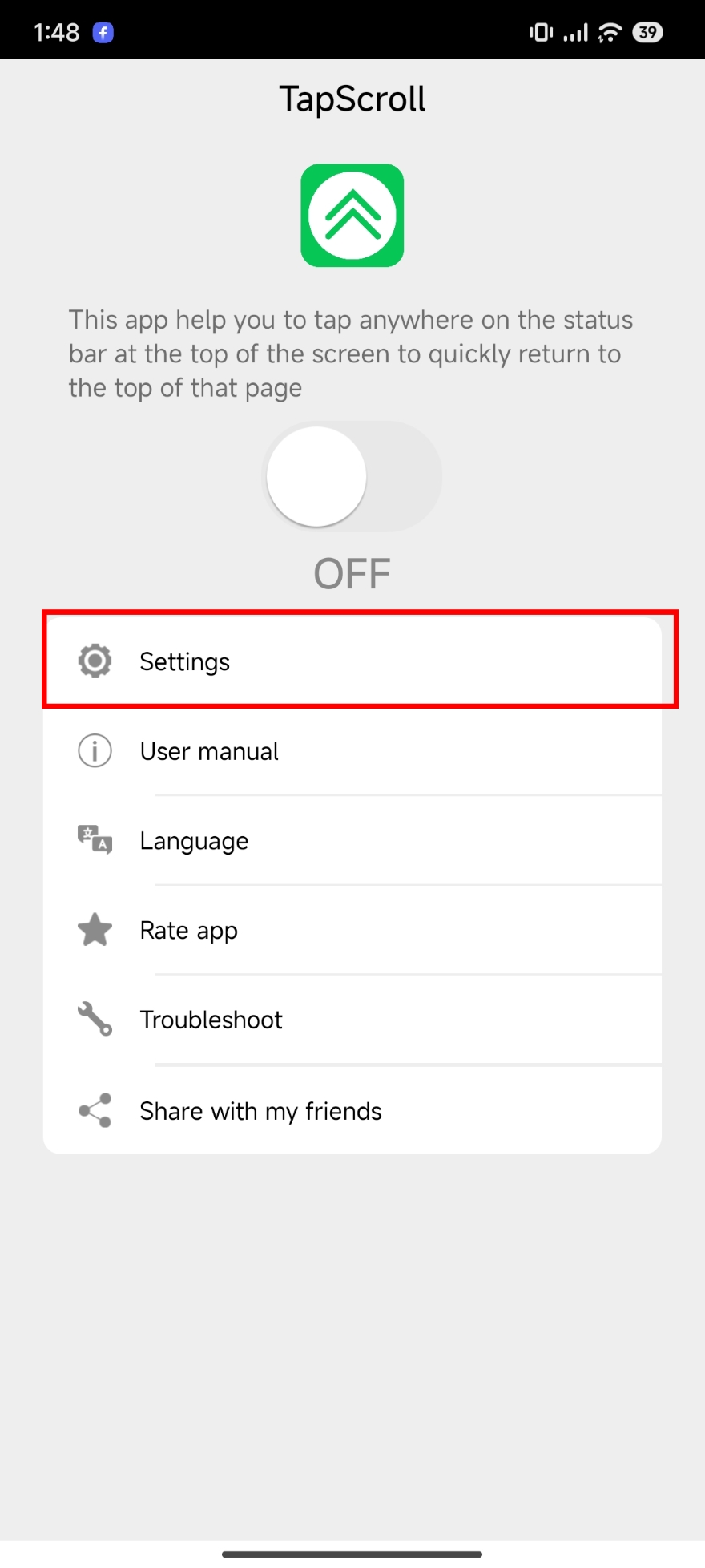 tính năng cuộn trang của iPhone trên các dòng Android