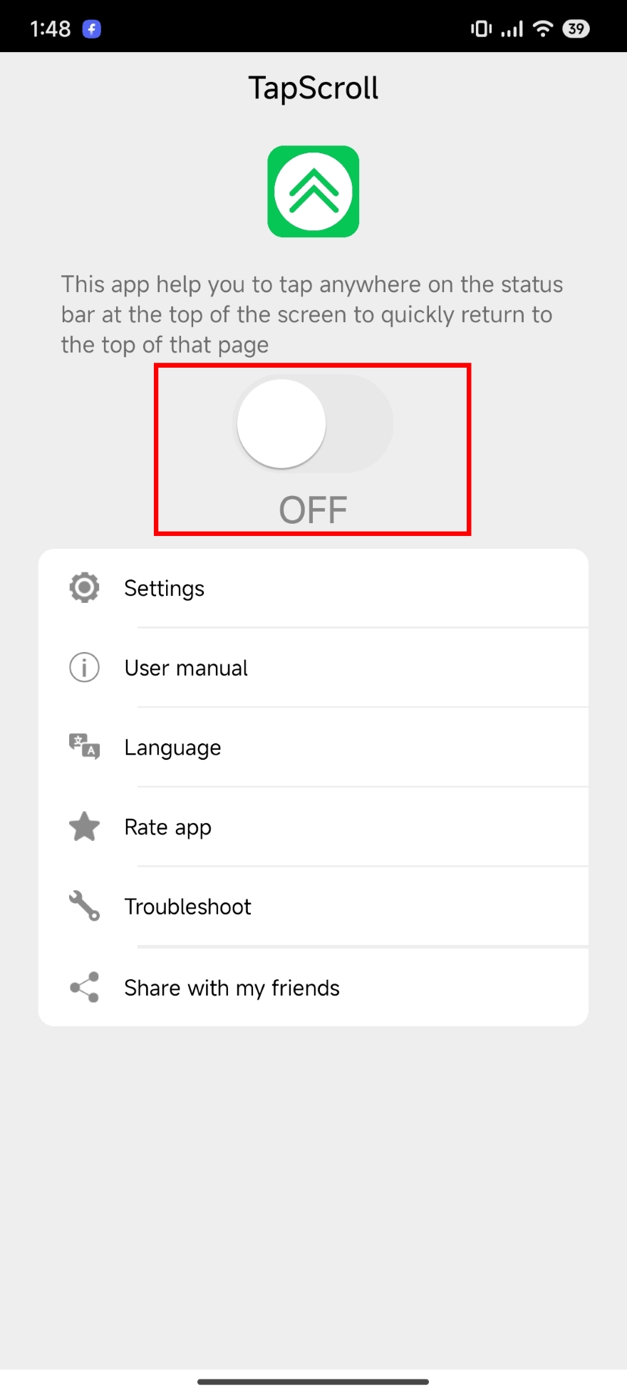 tính năng cuộn trang của iPhone trên các dòng Android