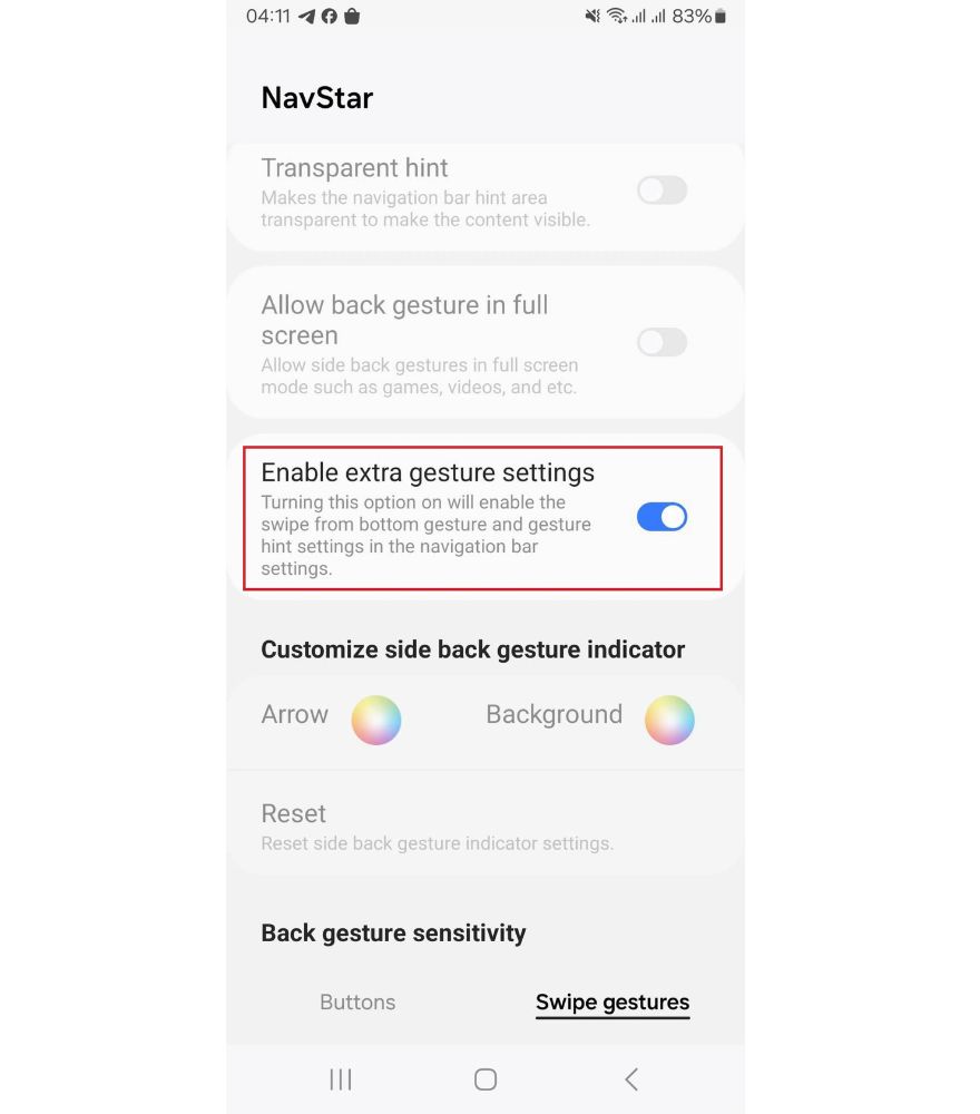 Ẩn thanh điều hướng mà vẫn dùng được Circle to Search