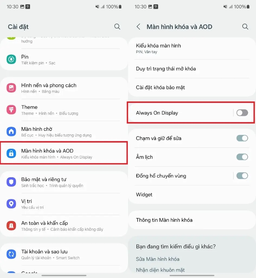 Thiết lập tính năng chạm 2 lần để mở màn hình trên Galaxy