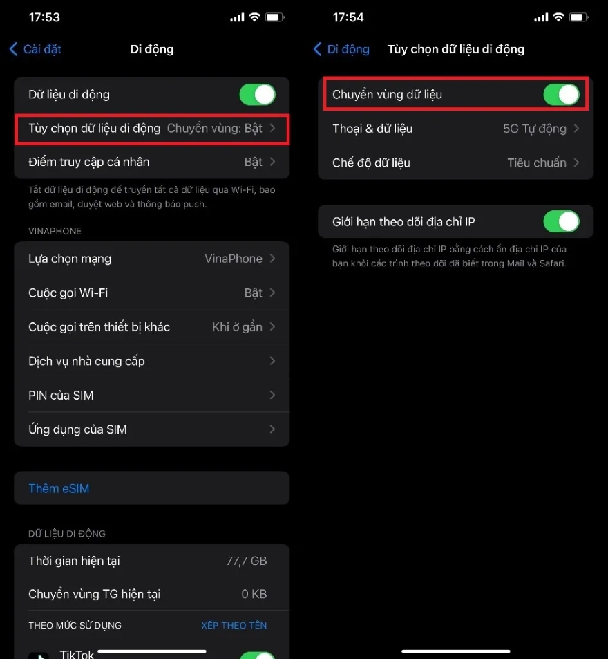 Cách để chuyển vùng dữ liệu trên iPhone