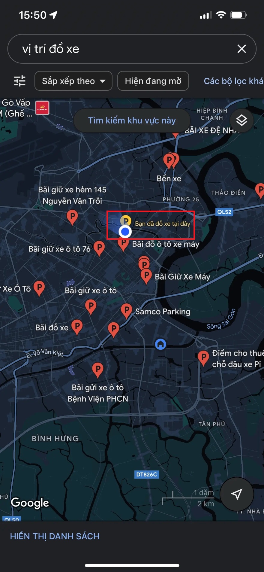 Cách dùng Google Map để lưu lại vị trí đổ xe của bạn