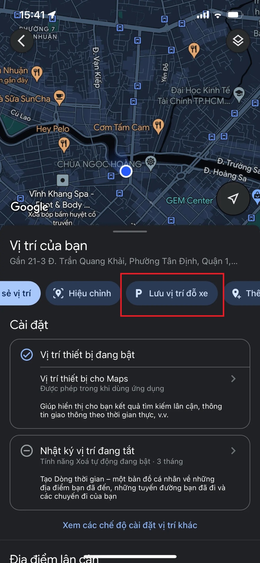 Cách dùng Google Map để lưu lại vị trí đổ xe của bạn