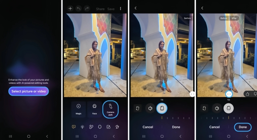 Cách dùng tính năng Camera Shift trong One UI 6.1