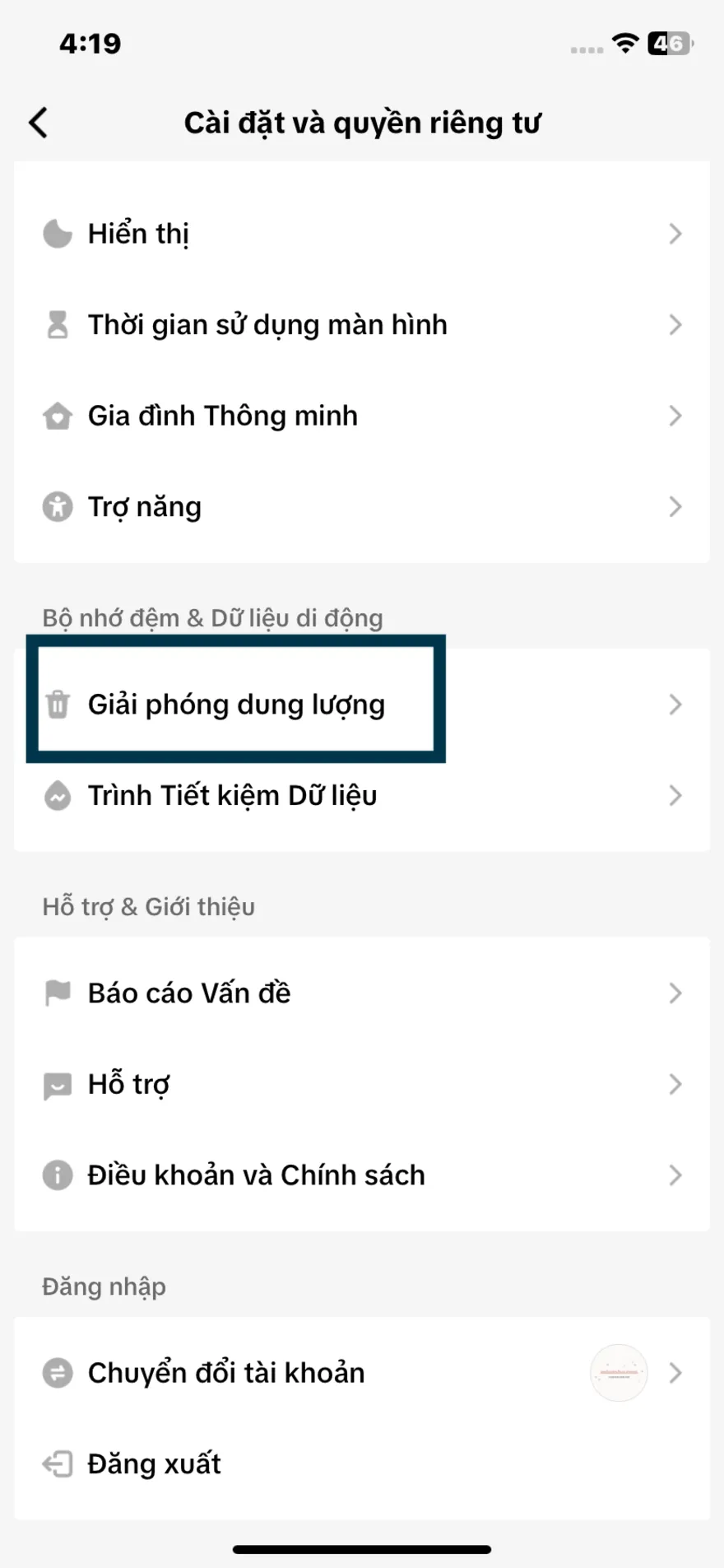 Cách giải phóng dung lượng Tiktok trên iPhone