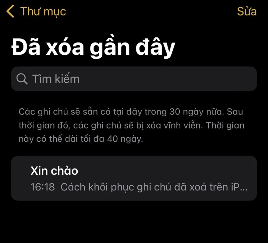 Cách khôi phục lại các ghi chú đã xóa trên iPhone