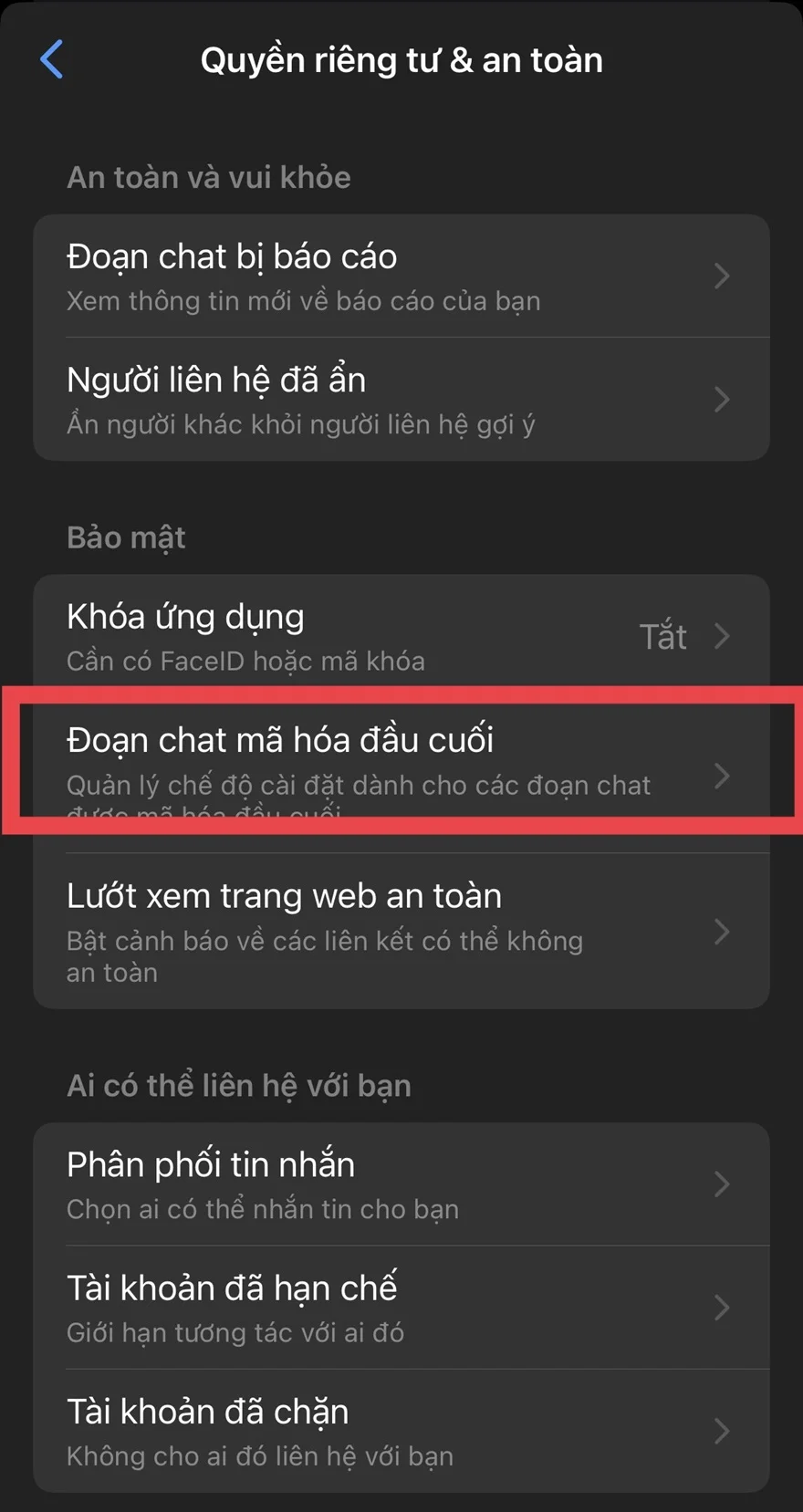Cách tắt mã hóa đầu cuối trên tin nhắn Messenger