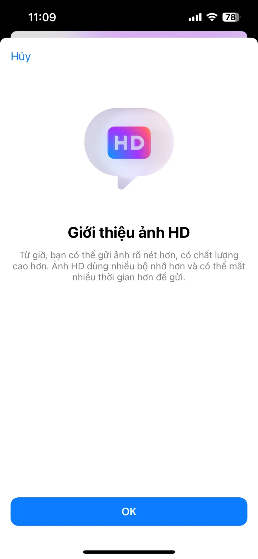 gửi ảnh chất lượng cao HD trên Messenger