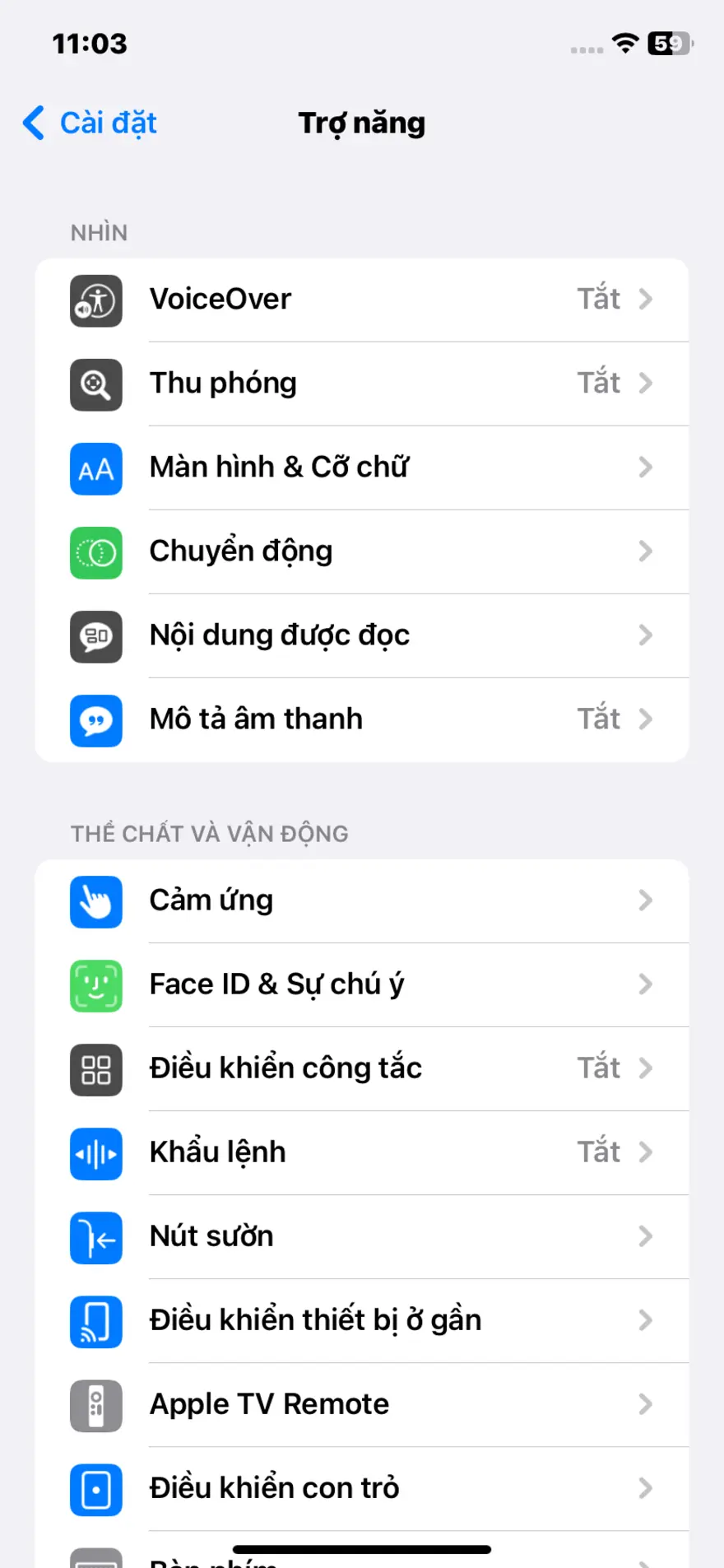 iPhone không hiển thị phím