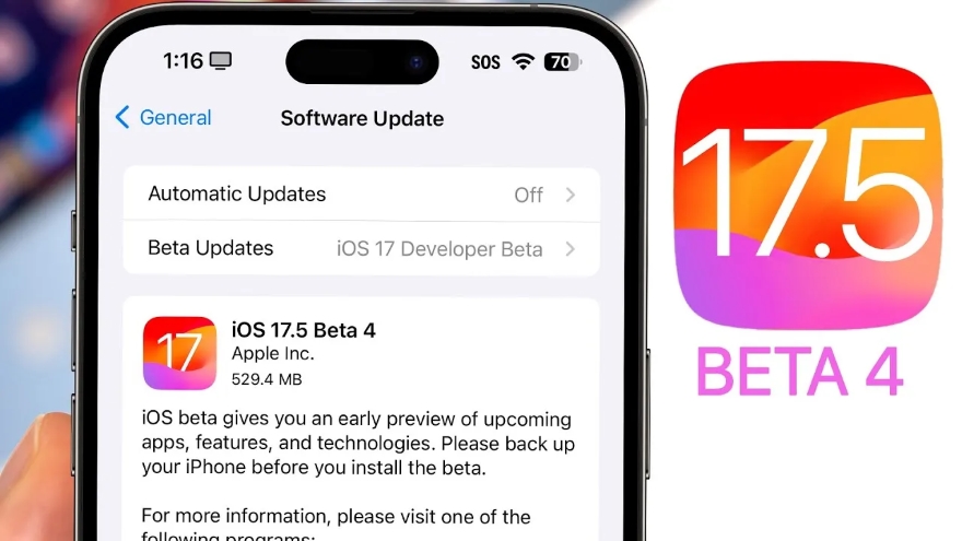 ios 17.5 beta 4 chính thức phát hành