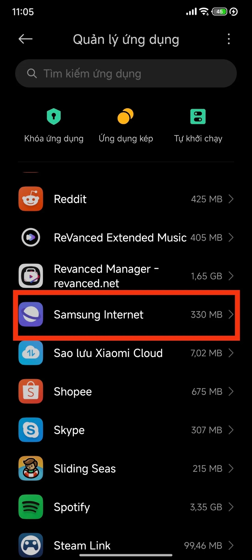 khắc phục lỗi Samsung Internet bị văng đột ngột