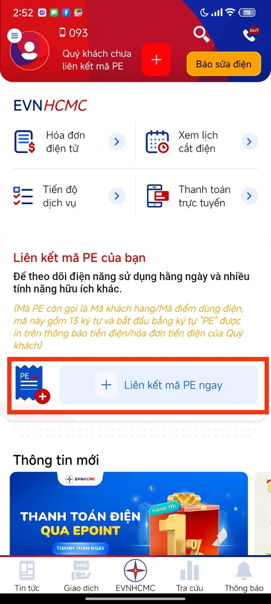 kiểm tra tiền điện qua ứng dụng EVN