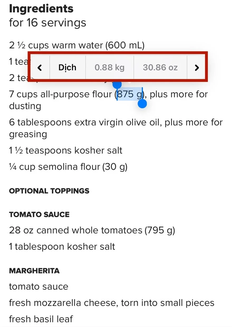 Mẹo chuyển đổi nhanh đơn vị đo lường trên iPhone