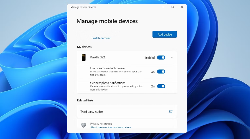 sử dụng điện thoại Android làm webcam trên Windows 11