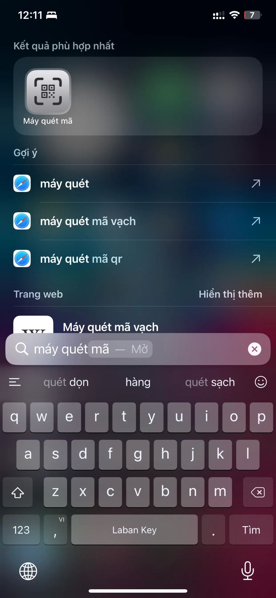 sử dụng ứng dụng quét mã QR bí mật trên iPhone