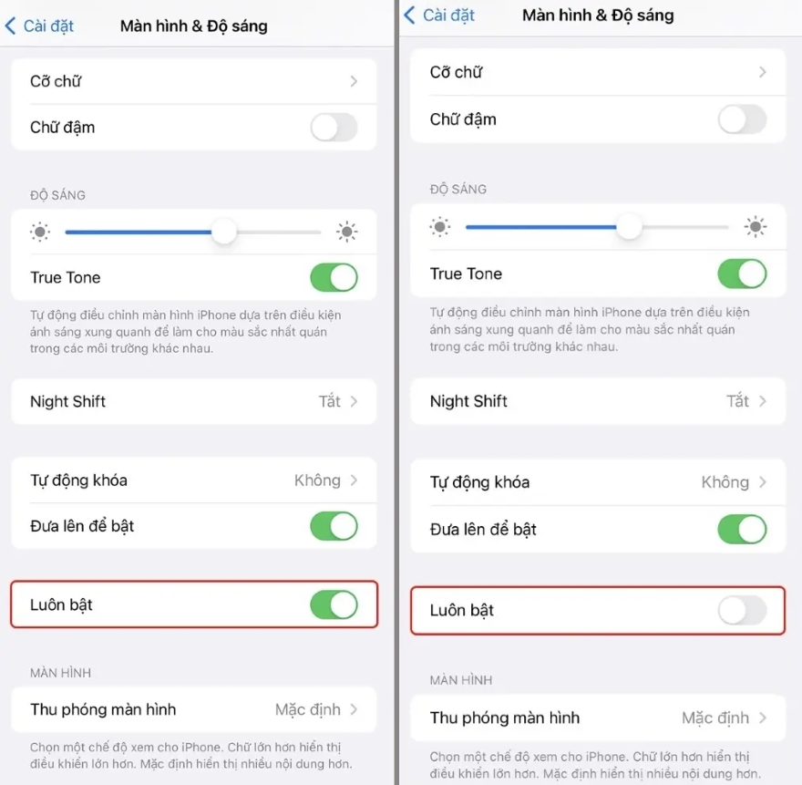 Thiết lập tính năng Always on Display trên iPhone đơn giản