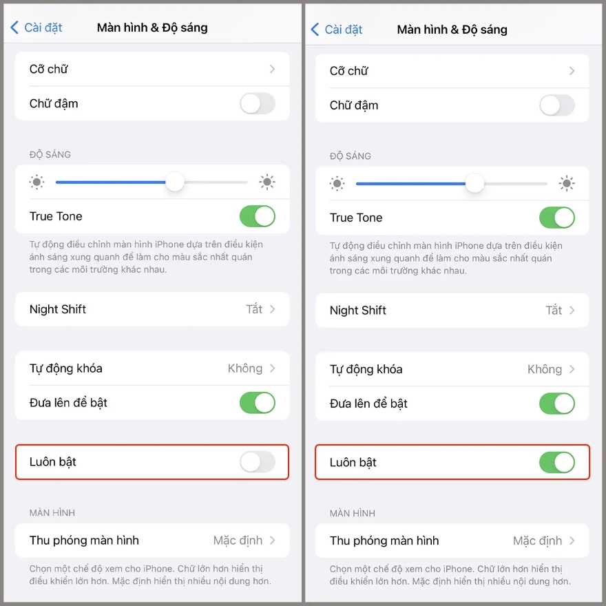 Thiết lập tính năng Always on Display trên iPhone đơn giản
